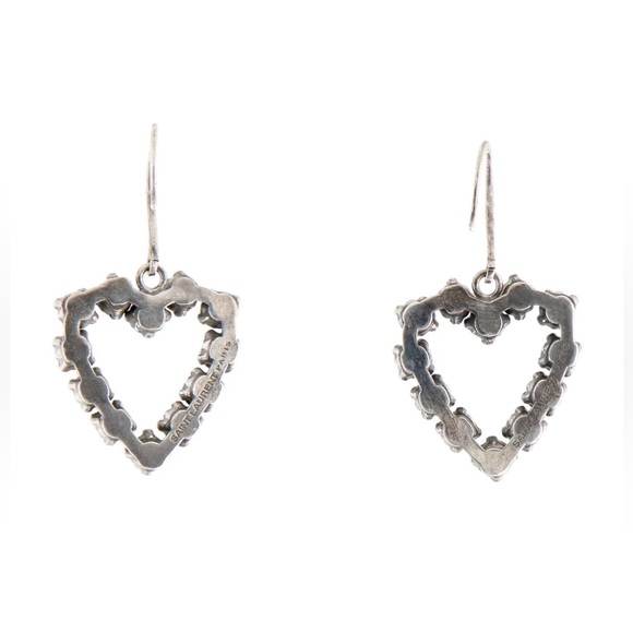Saint Laurent Crystal Heart Drop Earrings - Picture 9 of 9